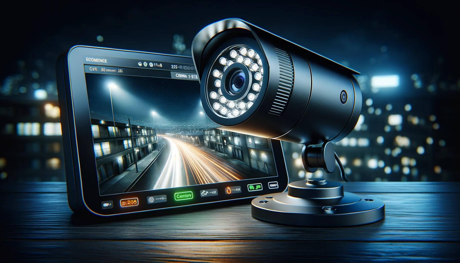 A visually compelling image that highlights the cutting-edge technology of advanced security cameras.